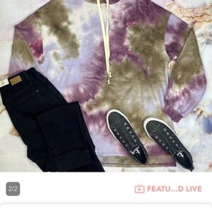 Honey Me Purple/Mocha Tie Dye Hoodie